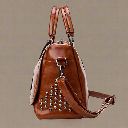 Luxury Leather Bag with Studs