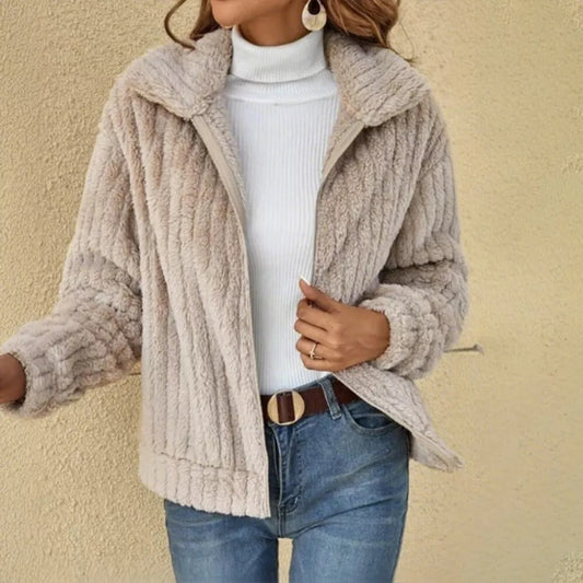 Elizabeth - Fuzzy Long Sleeve Jacket